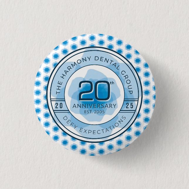 Harmony Dental 20th Anniversary Button Knapp (Framsida)