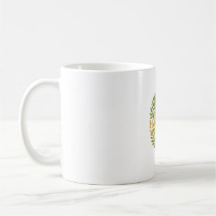 Harmony – Elegant Grön & Guld Naturinspirerad Des Kaffemugg