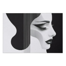 Harmony i kontrast - Abstrakt Woman & Guitar Art