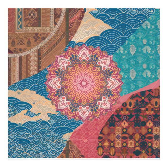 Harmony i mångfald: Ett pussel av kulturfusionen Fototryck (Framsidan)