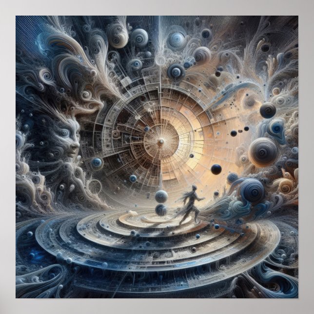 Harmony in Chaos - Abstrakt Art - Surreal Digital Poster (Framsidan)