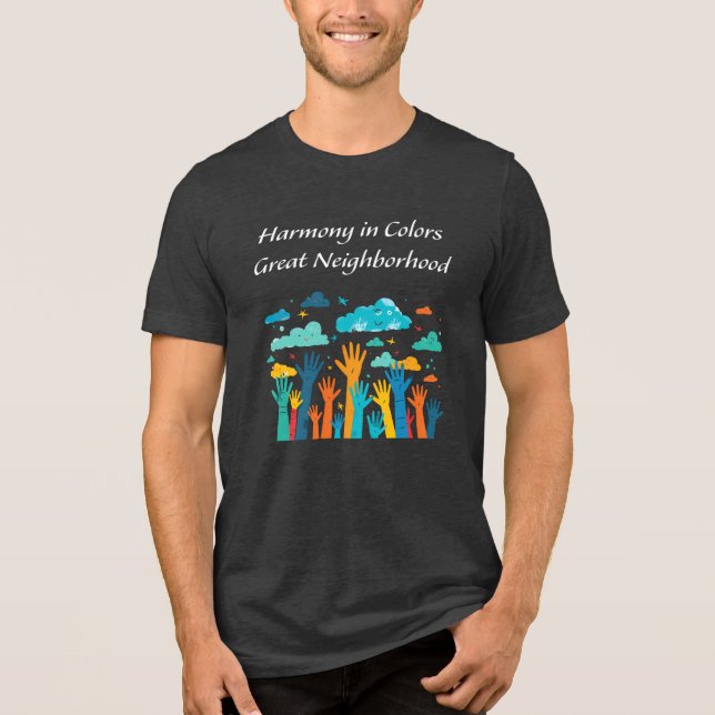 "Harmony in färg: Underbart grannskap" social T Shirt (Framsida)