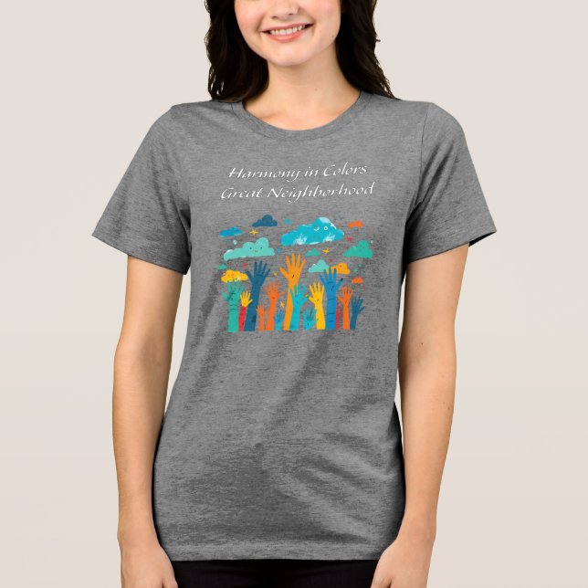 "Harmony in färg: Underbart grannskap" social T Shirt (Framsida)