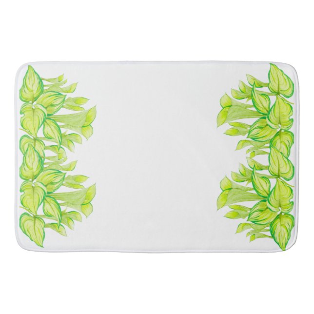 "Harmony in Grönt" på en badmatt Badrumsmatta (Framsidan)