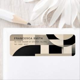 Harmony in Shades: Abstrakt B & w:s sammansättning Returadress Etikett