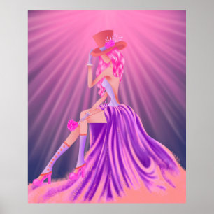 "Harmony in Stardust" A Glamous Steampunk Queen Poster