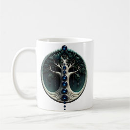 Harmony in teal, Mystical Livets träd. Kaffemugg