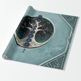 Harmony in teal, Mystical Livets träd. Presentpapper