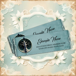 Harmony in teal, Mystical Livets träd. Returadress Etikett