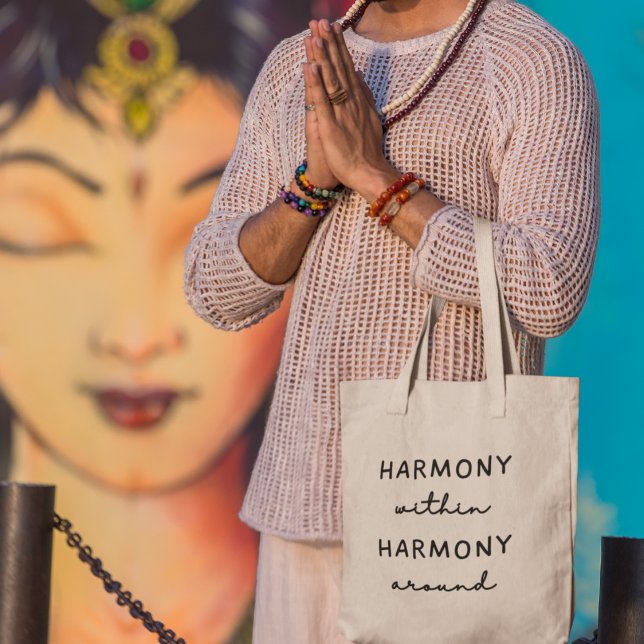 Harmony inom Harmony runt Yoga Meditation Gift Tygkasse (Shop now to carry the essence of harmony wherever you go!
)