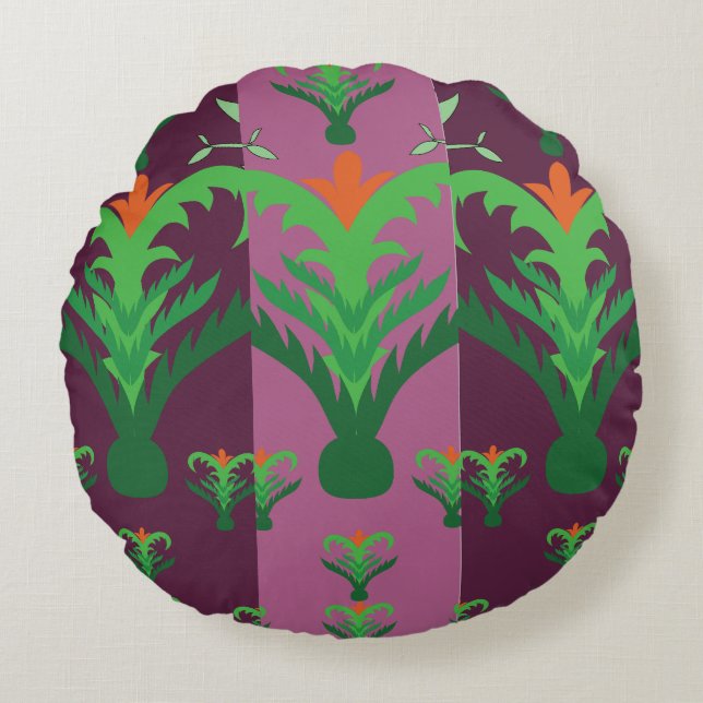 Harmony Line Pattern Decorative Throw Pillow – Bal Rund Kudde (Framsidan)