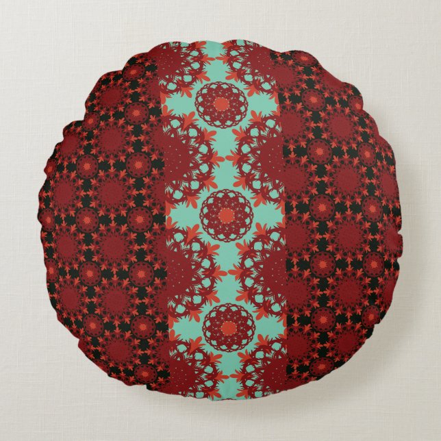 Harmony Line Pattern Decorative Throw Pillow – Bal Rund Kudde (Framsidan)