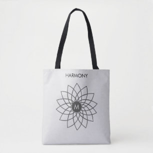 Harmony Mandala på silverfärgad totebag Tygkasse