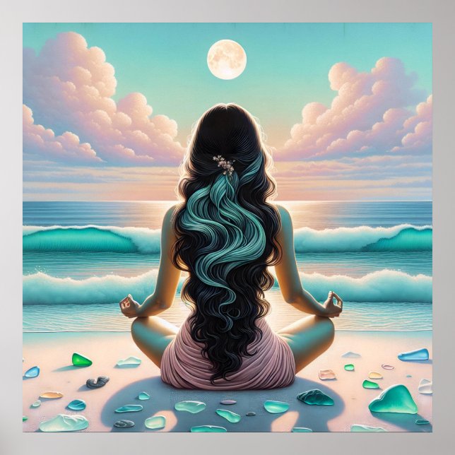 Harmony Meditation på Beach Poster (Framsidan)