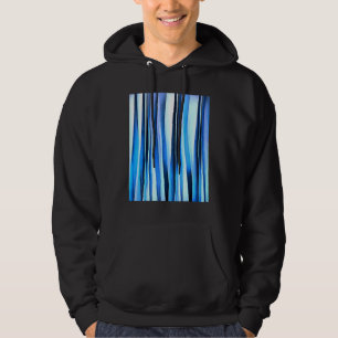 Harmony och Peace Blue Stripe Abstrakt Mönster Hoodie