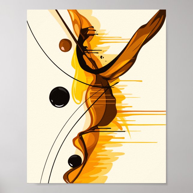 Harmony of Amber and Black Abstract Motion Poster (Framsidan)