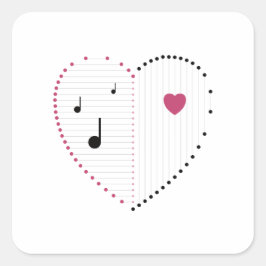 Harmony of Kärlek Fyrkantigt Klistermärke