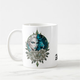 Harmony of the inslag, kvinnan med lejon. kaffemugg