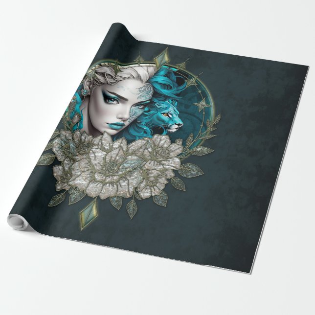 Harmony of the inslag, kvinnan med lejon. presentpapper (Utrullad)