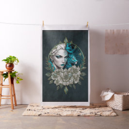 Harmony of the inslag, kvinnan med lejon. tyg