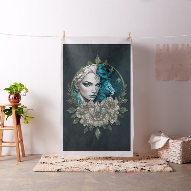 Harmony of the inslag, kvinnan med lejon. tyg (In Situ)