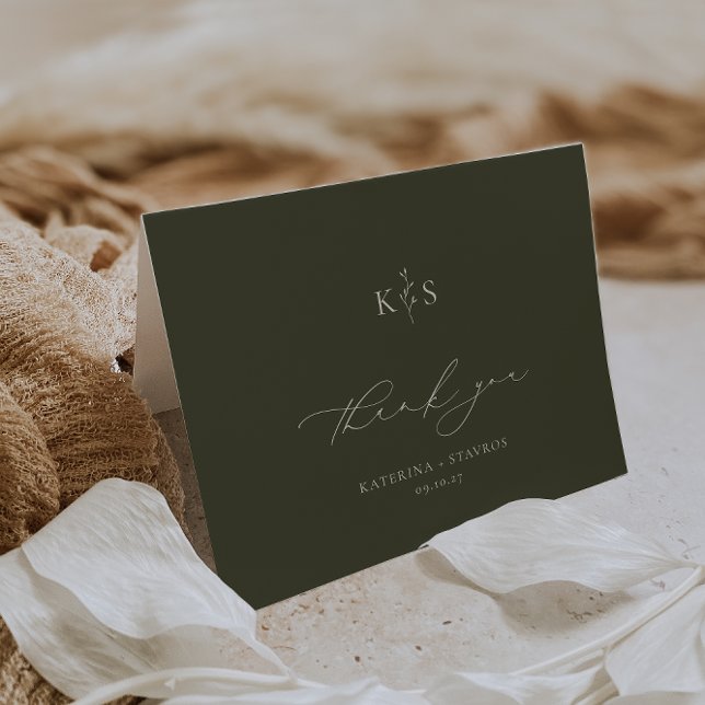 HARMONY Oliv grönt Bröllop Photo Tack Kort (Skapare uppladdad)