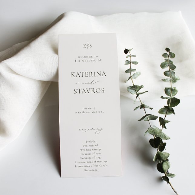 HARMONY Oliv grönt Bröllop Program (Skapare uppladdad)