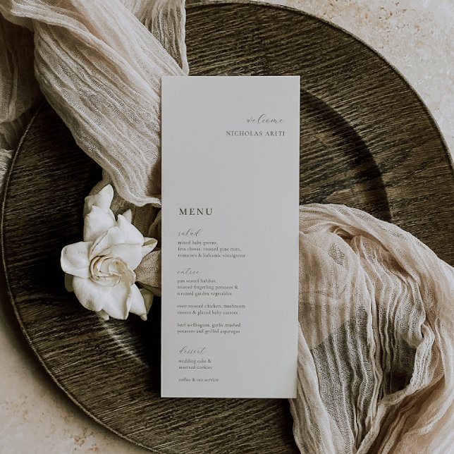 HARMONY Oliv grönt Place Card Menu Meny (Skapare uppladdad)