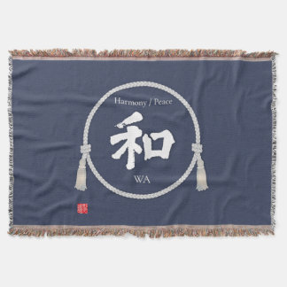 Harmony & Peace – Japanese Kanji Throw Blanket Filt