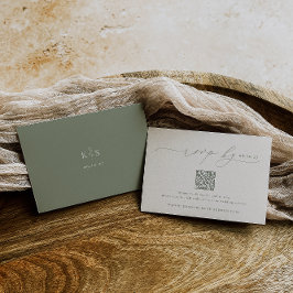 HARMONY | Sage Grönt Minimalist Bröllop QR-kod OSA Kort