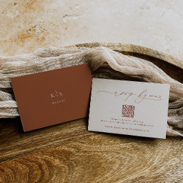HARMONY | Terracotta Minimalist Bröllop QR-kod OSA Kort
