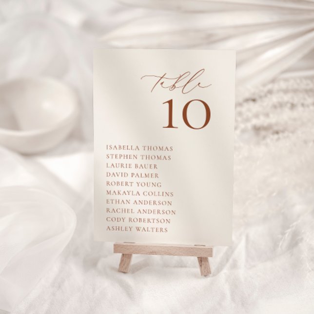 HARMONY Terrakotta Sittplatssköld Bord Nummerkort Inbjudningar (Skapare uppladdad)