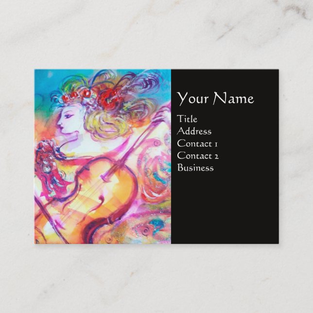 HARMONY TRIO VÅR KONCERT MONOGRAM, Svart Rosa Visitkort (Framsida)