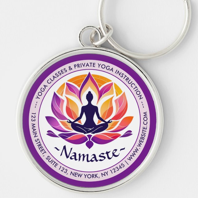 Harmony Uniting Mind, Body och Nourish Rund Silverfärgad Nyckelring (Framsidan)
