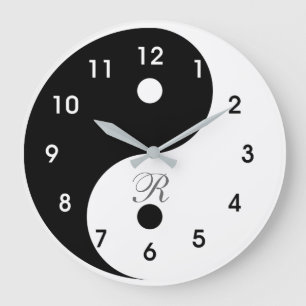 Harmony Yin Yang Monogram Wall Clock Stor Klocka