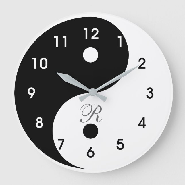Harmony Yin Yang Monogram Wall Clock Stor Klocka (Framsida)