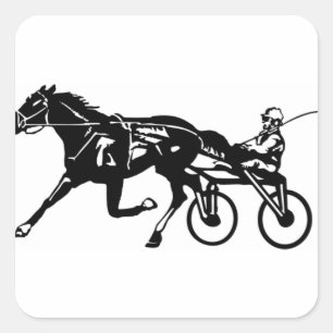 Harness Horse Tävla Fyrkantigt Klistermärke