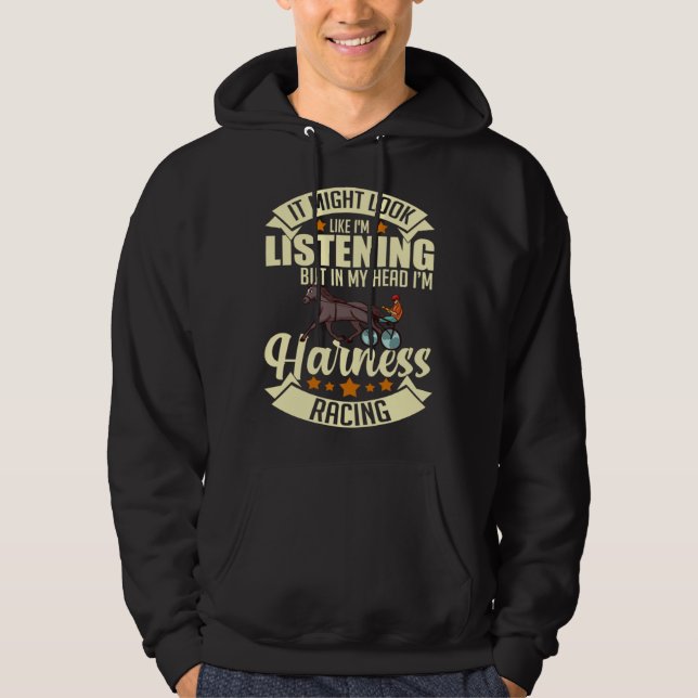 Harness Racing Horse Race Track Racer Trotting Hor Hoodie (Framsida)