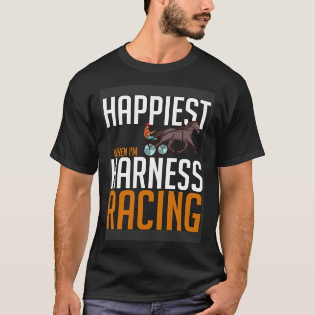 Harness Racing Horse Race Track Racer Trotting Hor T Shirt (Framsida)
