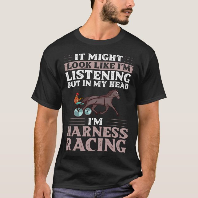 Harness Racing Horse Race Track Racer Trotting Hor T Shirt (Framsida)