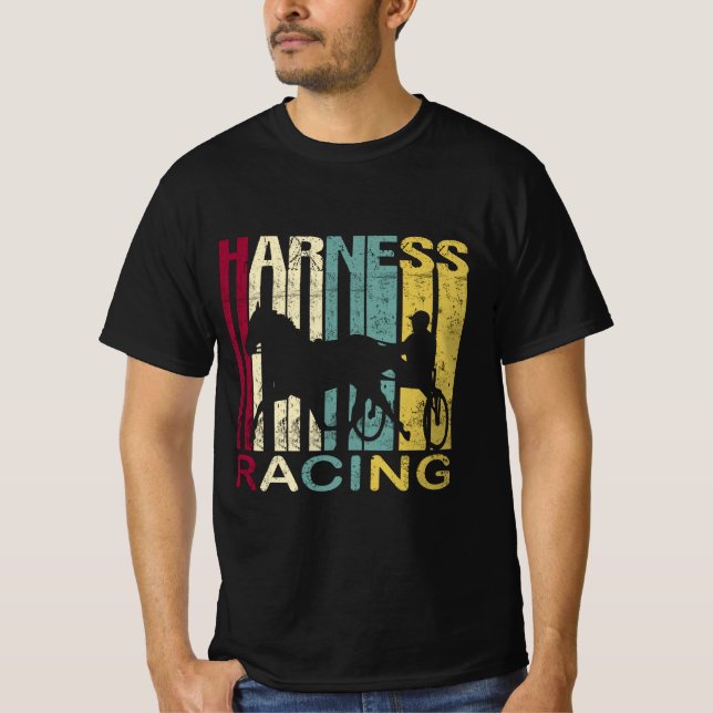 Harness Racing Retro Vintage Silhouette T Shirt (Framsida)