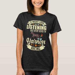Harness Tävla Horse Tävling Track Racer Trotting H T Shirt