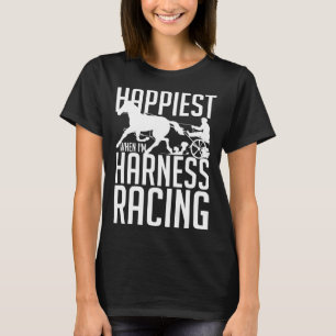 Harness Tävla Horse Tävling Track Racer Trotting H T Shirt