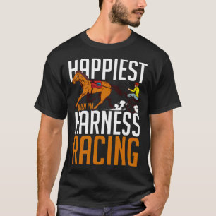 Harness Tävla Horse Tävling Track Racer Trotting H T Shirt