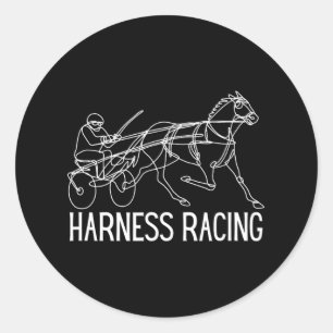 Harness Tävla Standardborn Horse Sulky Horse Runt Klistermärke