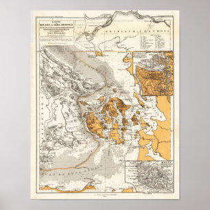 Haro Straiit Vancouver Island Petermann 1873 Poster