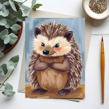 Harold the Hedgehog | Cute Animal Watercolor Card