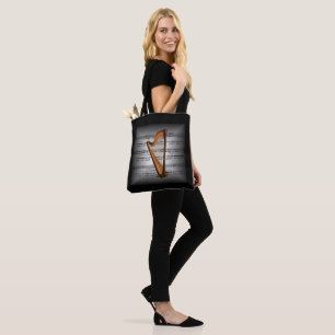 Harp ~ 3D Lakan Music ~ Pillow Grått/Black ~ Tygkasse