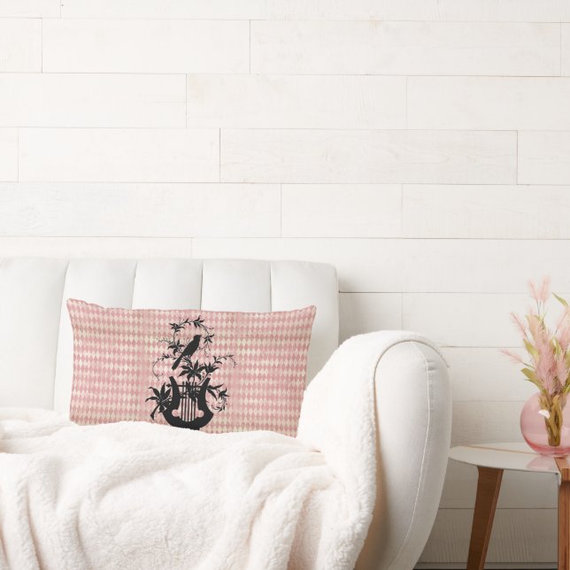 Harp Bird & Rosa Diamond Pillow Lumbarkudde (Soffa)