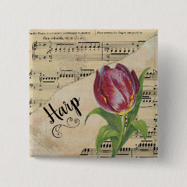 Harp Elegant Tulip Vintage Lakan Music Knapp